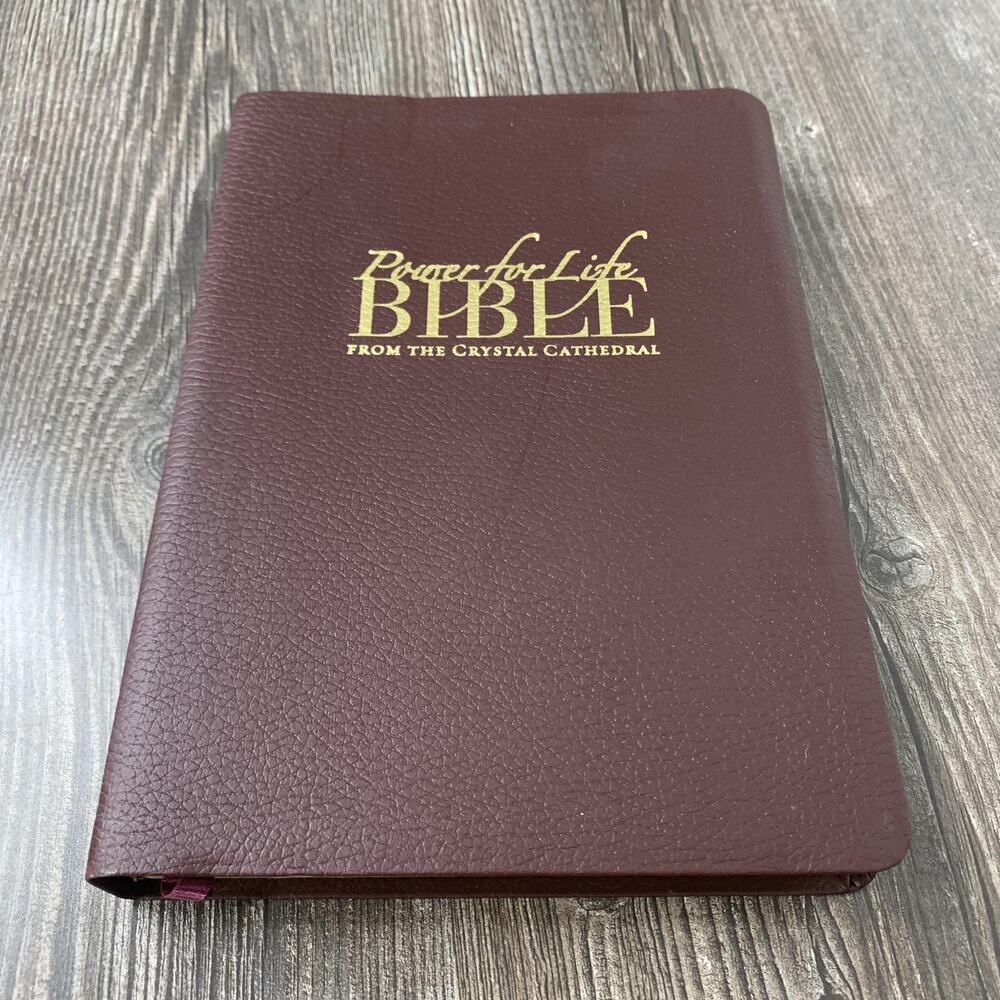 Power For Life Study Bible TNIV Genuine Burgundy‎ Leather Crystal Cathedral